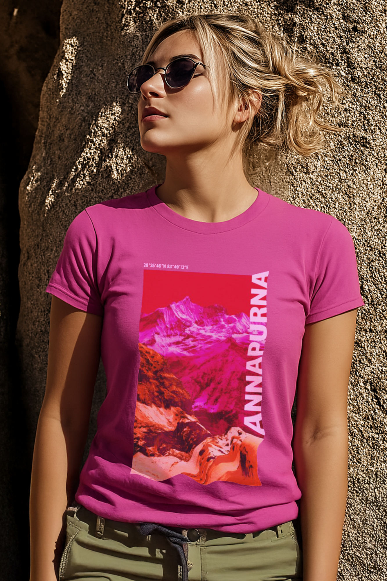 Annapurna Mountain Graphic Tee (Sunset Pink)