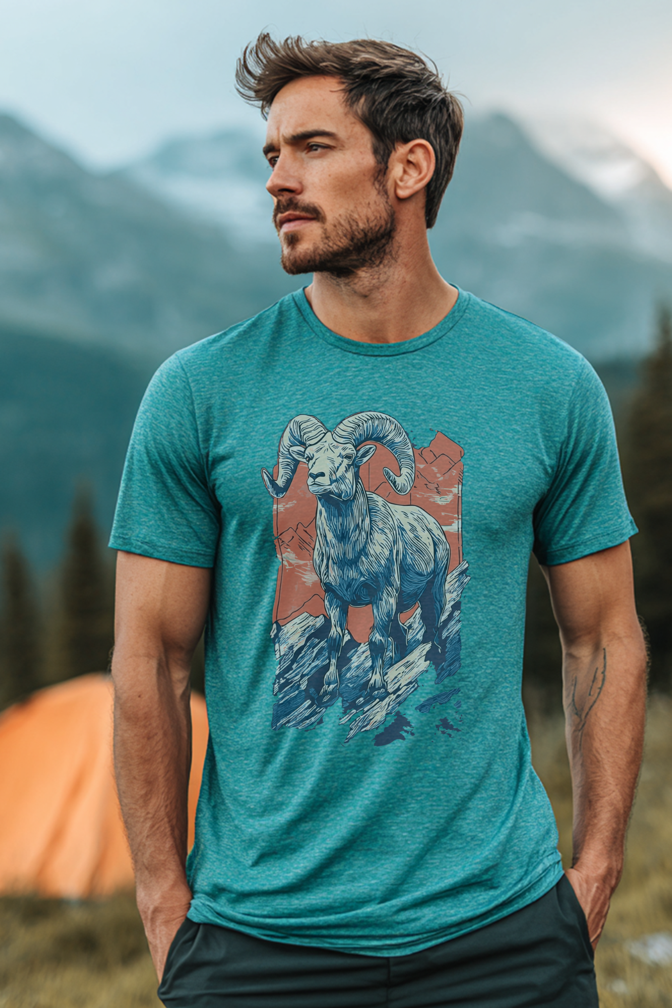Glacier Mountain Goat Graphic Tee