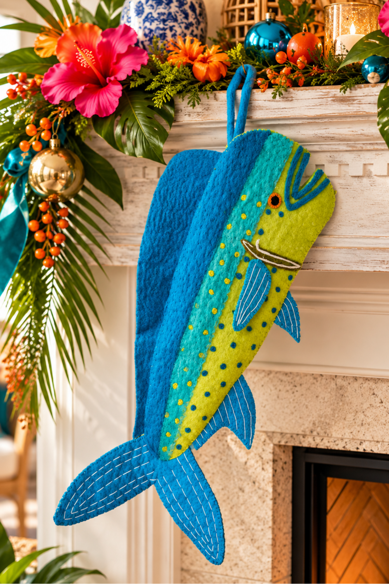 Mahi Mahi Felt Christmas Stocking