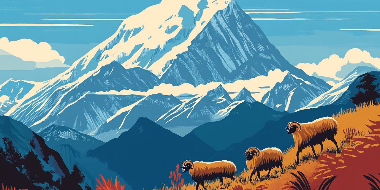 Globalfoodie vector art of himalayan sheep walking along base o c5501ad5 2651 4942 badb ff20127343c4