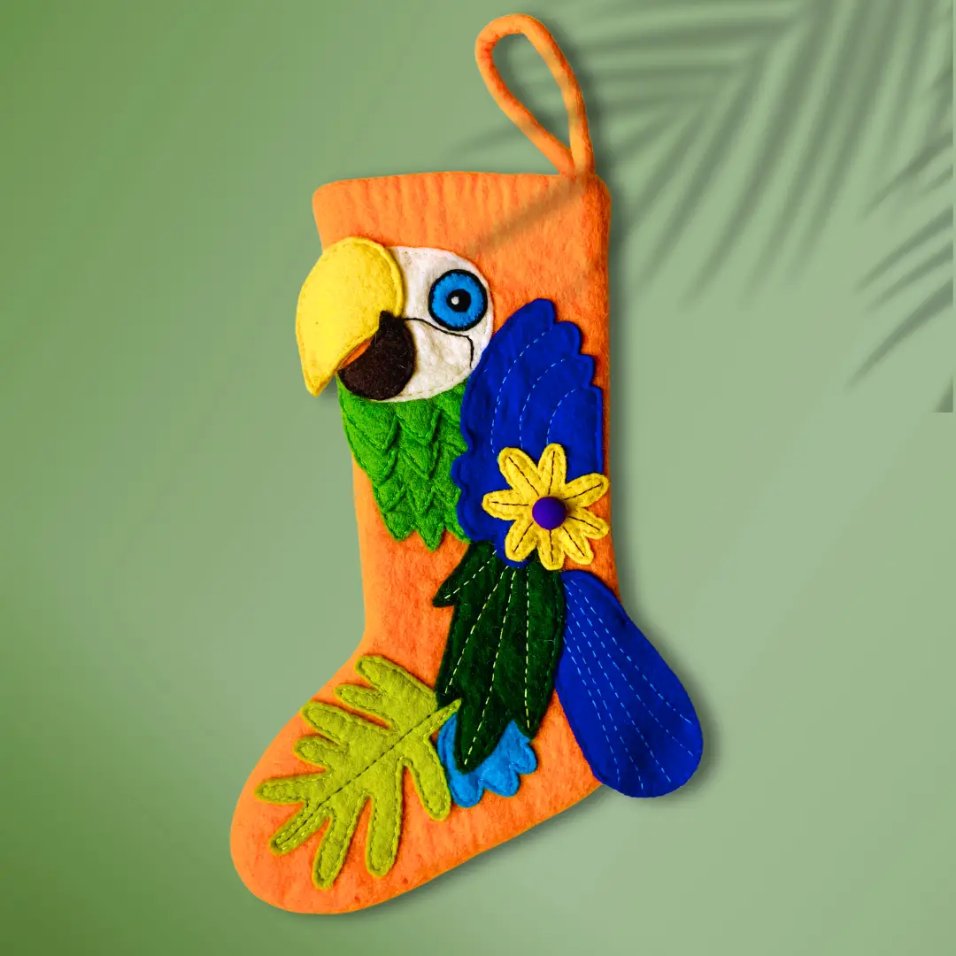Birds of a Father  “Watch Out Stocking” VINTAGE BIRDS OF A FEATHER CHRISTMAS STOCKING -SANTA | eBay