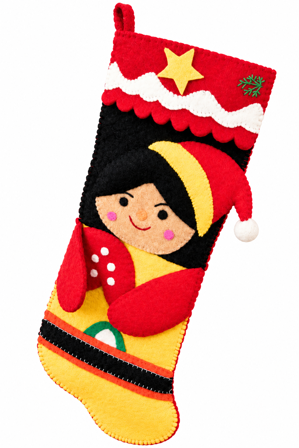 Woodland Girl Felt Christmas Stocking