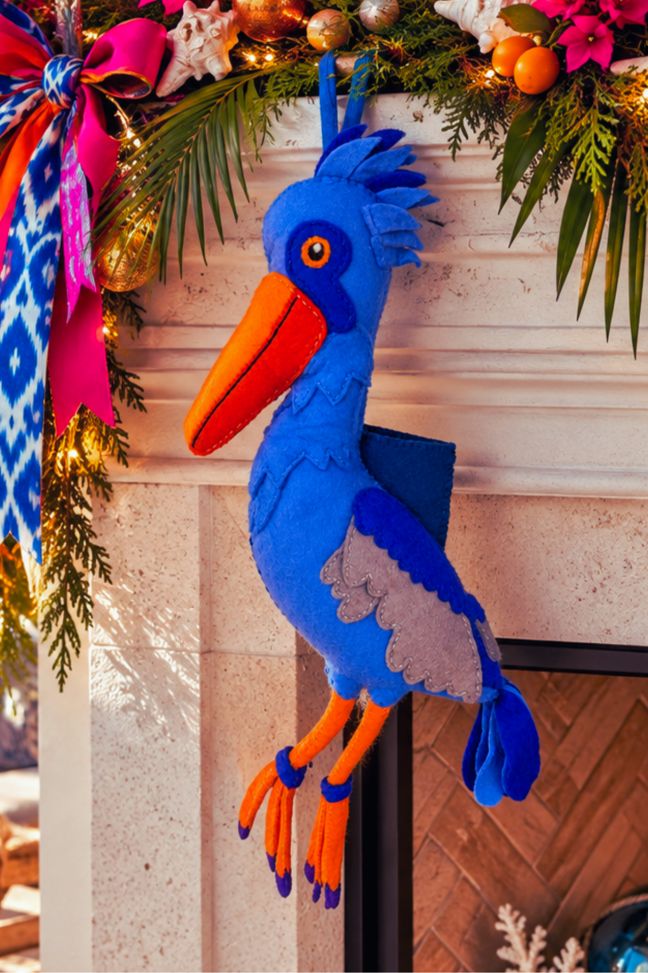 Shoebill Felt Christmas Stocking