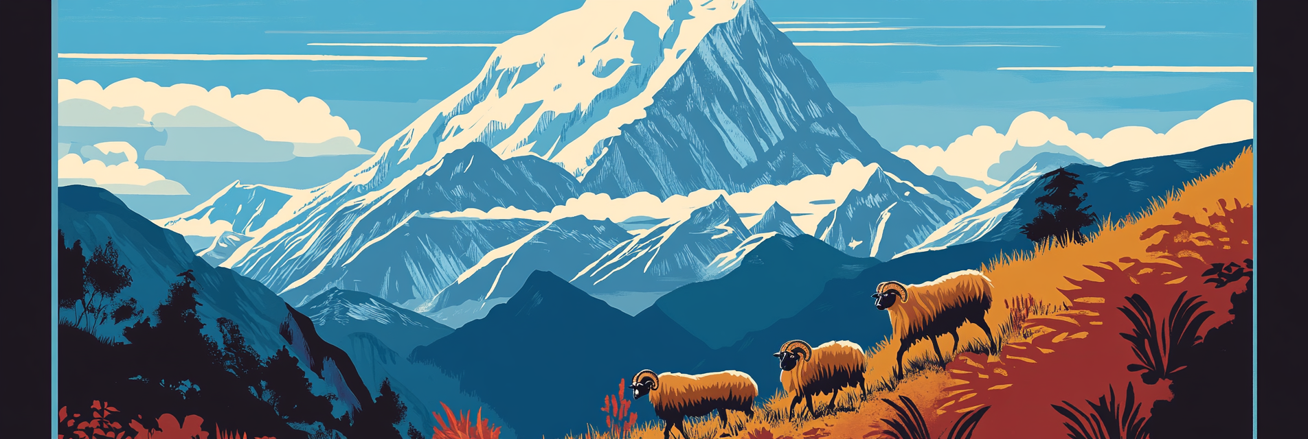 Globalfoodie vector art of himalayan sheep walking along base o c5501ad5 2651 4942 badb ff20127343c4