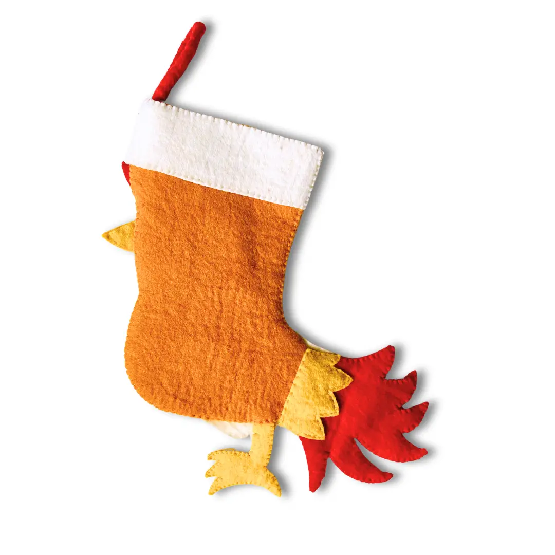 Rooster Felt Christmas Stocking [PREORDER]