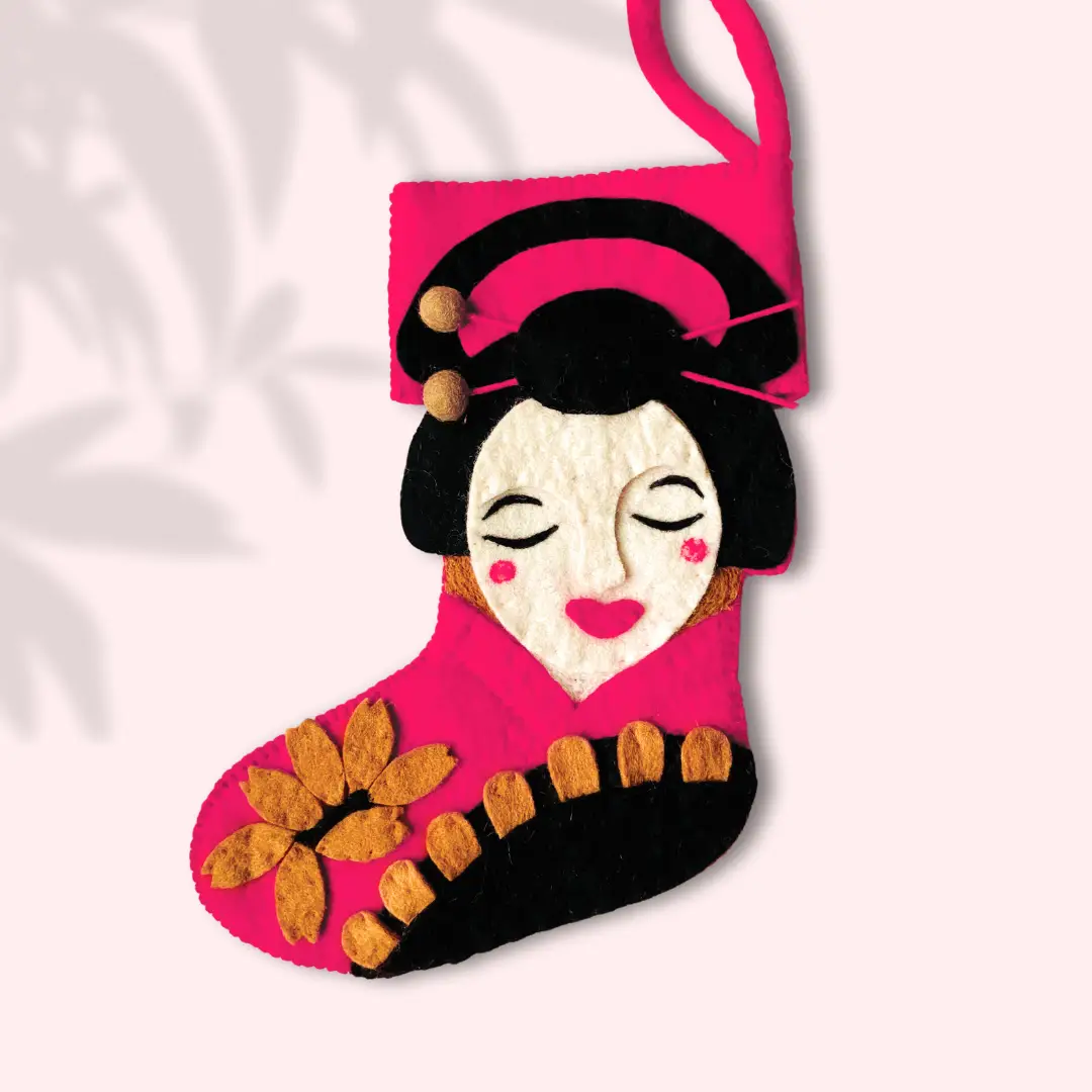 Sakura Geisha Felt Christmas Stocking [PREORDER]