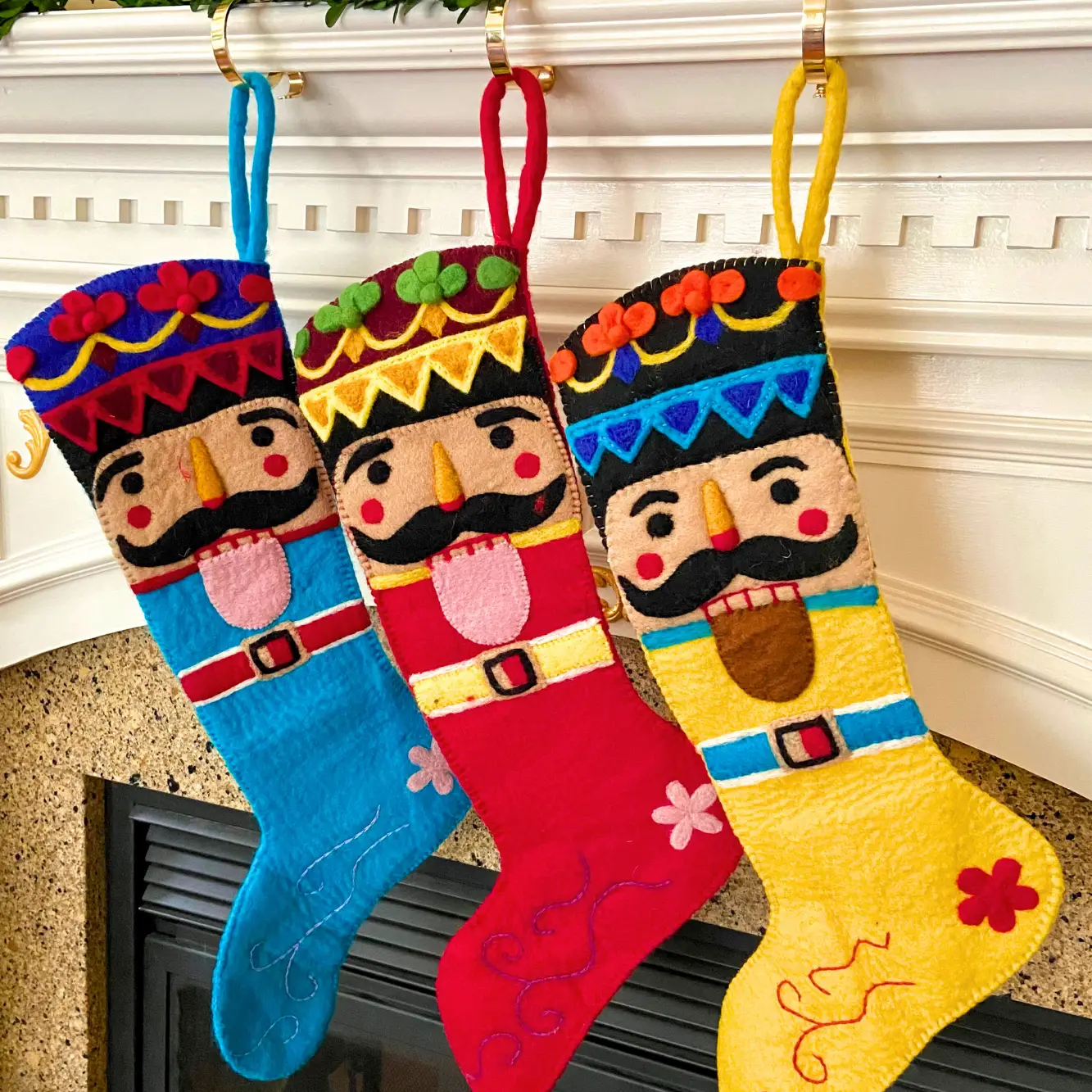 Nutcracker Felt Christmas Stocking