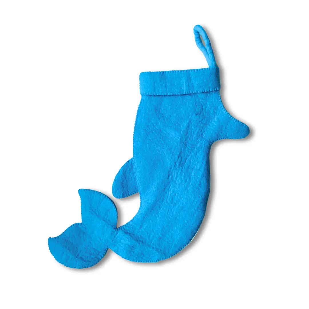 Blue Dolphin Felt Christmas Stocking [PREORDER]