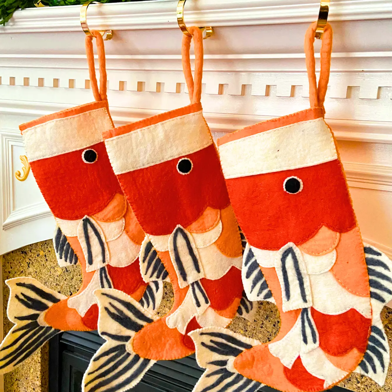 Koi Fish Felt Christmas Stocking