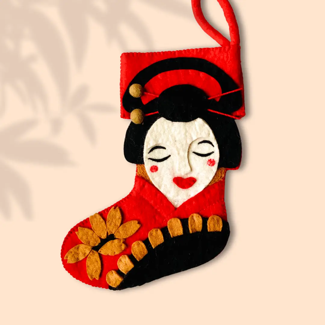 Red Geisha Felt Christmas Stocking [PREORDER]