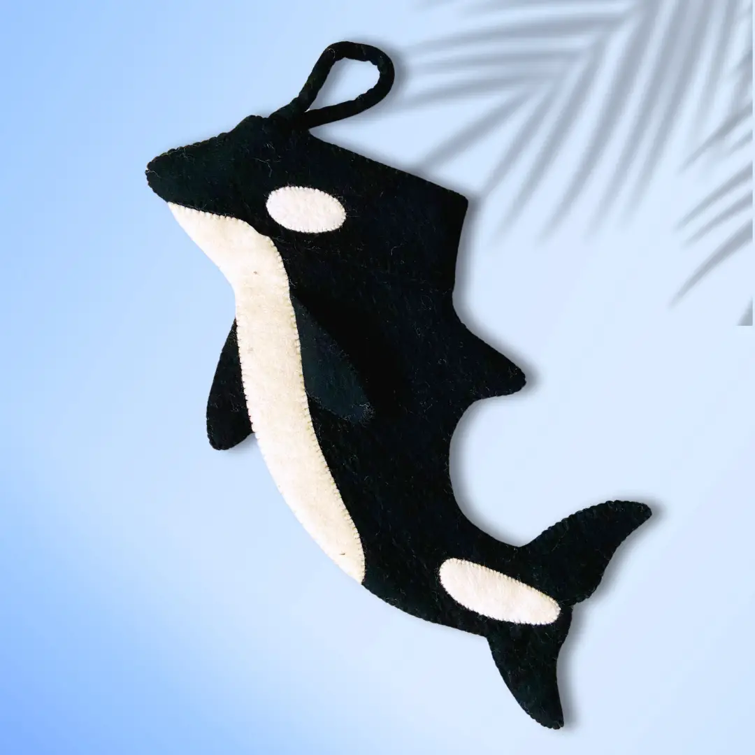 Orca Whale Felt Christmas Stocking [PREORDER]
